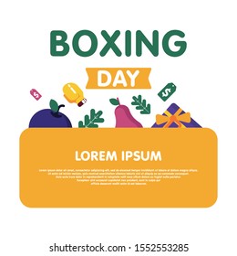 Happy boxing day sale web banner illustration vector
