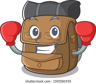Happy Boxing hiking backpack Scroll mascot character style