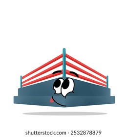 personagem do mascote do ringue de boxe feliz. conceito bonito, engraçado e brincalhão. esporte de combate, boxe, campeonato, hobbies, interesse, estilo de vida e temas de educação