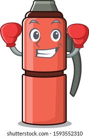 Happy Boxing thermos bottle Scroll mascot character style