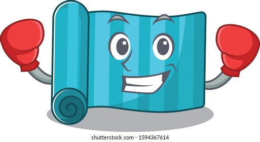 Happy Boxing yoga mattress Scroll mascot character style