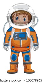 Happy boy in astronaut costume illustration