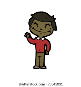 caricatura de un niño feliz