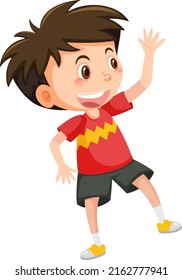 Happy boy cartoon character illustration