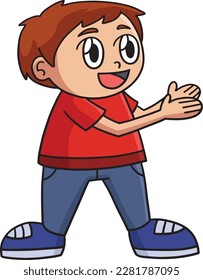 Happy Boy Cartoon Colored Clipart Illustration