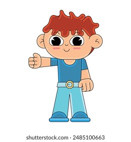 Happy boy cartoon kawaii Vector illustration