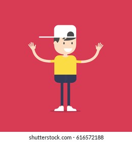Happy boy cartoon vector
