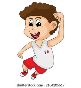 The happy boy cartoon vector illustration