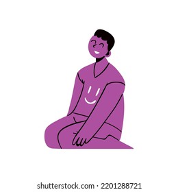 happy boy character abstract, isolated icon
