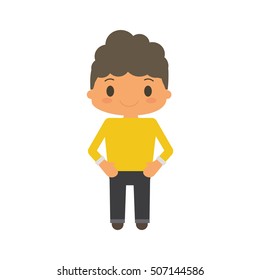 happy boy character avatar vector illustration design