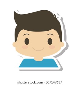 happy boy character avatar vector illustration design
