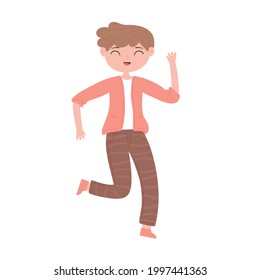 happy boy character isolated icon