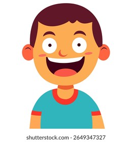 happy boy cute child kid flat color vector illustration template design