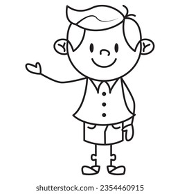 happy boy design over white