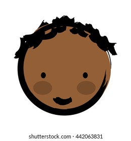 happy boy drawn isolated icon design