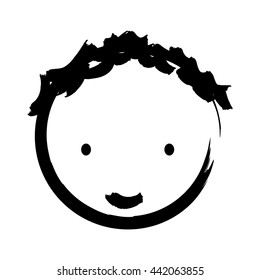 happy boy drawn isolated icon design