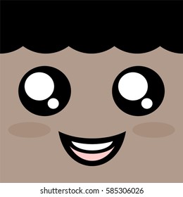 happy boy face draw