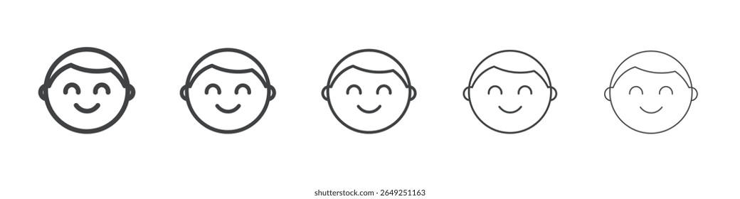 Happy boy face icon simple illustration collection symbol