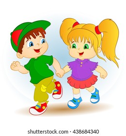 happy boy and girl