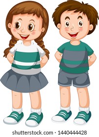 happy boy and girl illustration