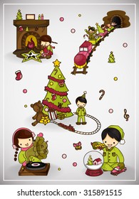 Happy boy & girl on Christmas's day
