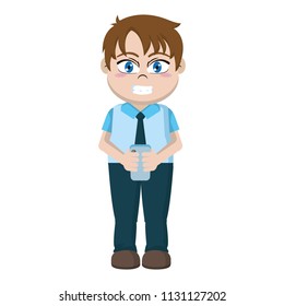 happy boy hairstyle with shirt and pant