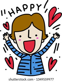 happy boy with happy heart