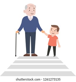 Kindness Cartoon Images Stock Photos Vectors Shutterstock With this campaign of kindness we're launching a worldwide challenge for all people to make it a better world in any way they can. https www shutterstock com image vector happy boy helps grandfather cross road 1261273135