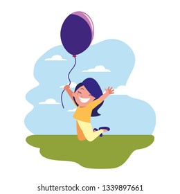 happy boy holding balloon
