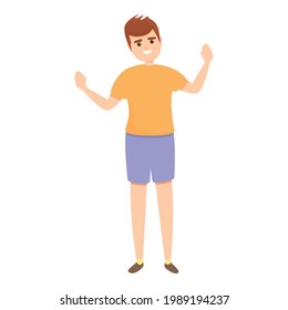 Icono de niño feliz. Caricatura del ícono vector de Happy boy para diseño web aislado en fondo blanco