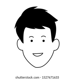 happy boy icon over white background, flat design vector illustration