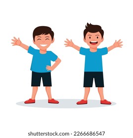 happy boy isolated vector illustration