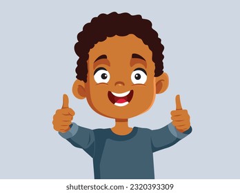 
Happy Boy Making OK Sign Gesture and Smiling Vector Illustration. Cheerful kid making an approval hand gesture giving positive feedback
