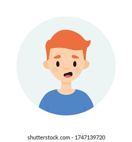 Niño feliz de fondo blanco.  Avatar de un joven hablando.