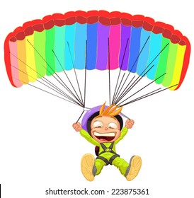 Happy Boy plans His Parachute