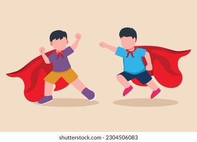 Happy boy playing with toy. Educational games kids concept. Flat vector illustration isolated.