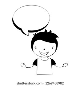 happy boy speech bubble