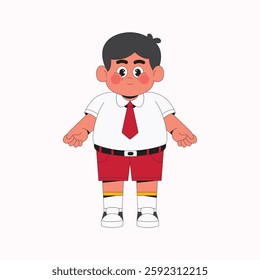 Happy boy student cartoon character illustration