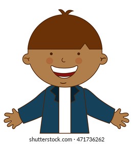happy boy student uniform isolated vector illustration design