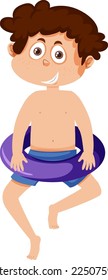 Happy boy in summer theme illustration