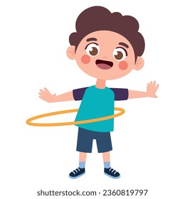 happy boy with ula ula isolated icon