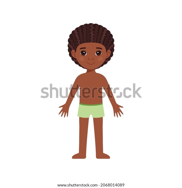 Happy Boy Underwear Afro Hairstyle Curls Stock Vector (Royalty Free ...