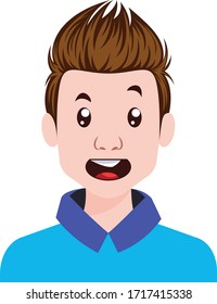 Ilustración Del Vector Happy Boy Aislada En Fondo Blanco
