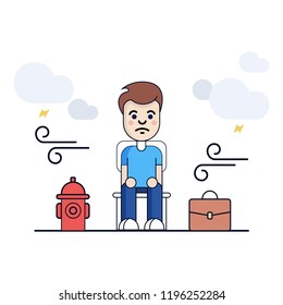 Happy boy vector illustration. Trendy Flat style for graphic design, Web site, UI. EPS10.