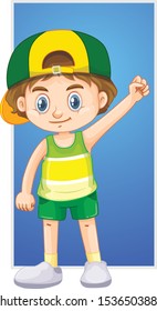 Happy boy wearing hat illustration