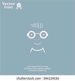 happy boy, web icon. vector design