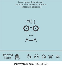 happy boy, web icon. vector design