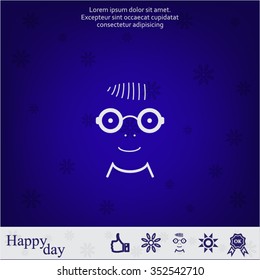 happy boy, web icon. vector design