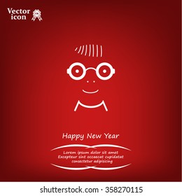 happy boy, web icon. vector design