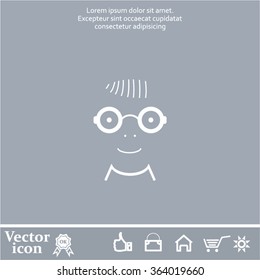 happy boy, web icon. vector design